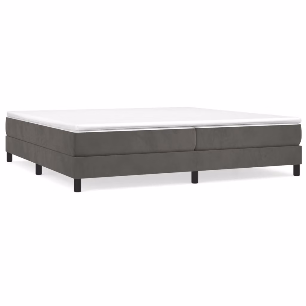 Struttura Letto a Rete a Molle Grigio Scuro 200x200 cm Velluto