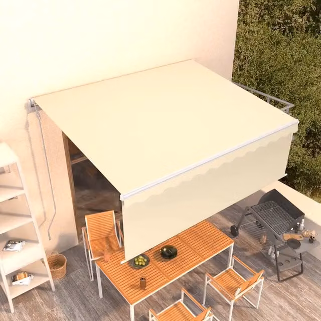 Tenda da Sole Retrattile Automatica con Parasole 4x3 m Crema 3069307