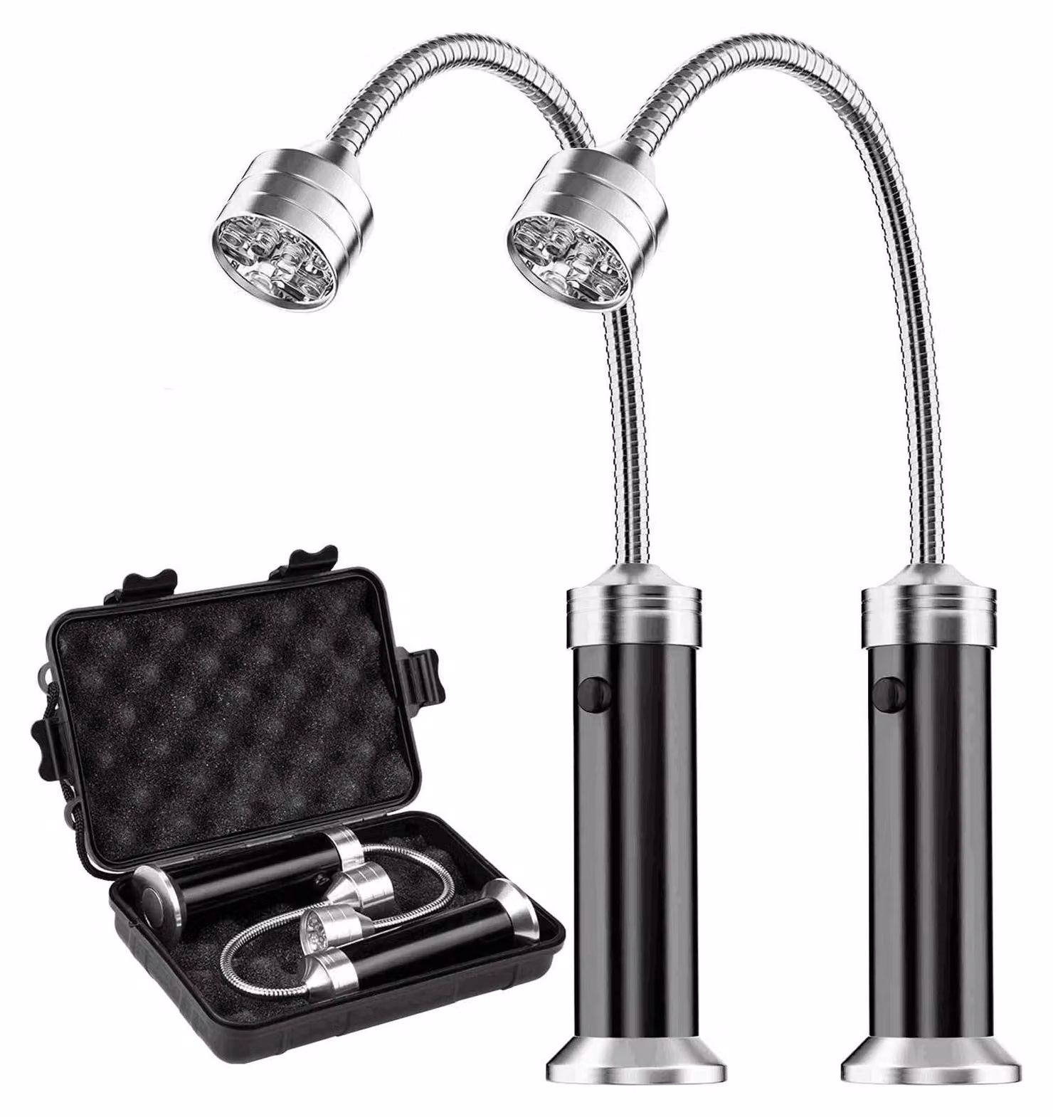 Lampada da barbecue con base magnetica e collo flessibile a cigno