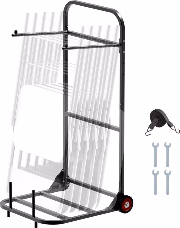 Carrello porta sedie per 10 sedie pieghevoli - portata 45 kg - Carrello porta sedie 1100x565x580 mm