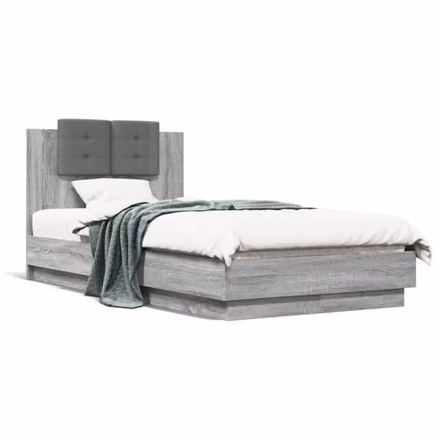 Letto singolo | Letto per adulti | Giroletto senza Materasso Rovere Sonoma 90x190 cm