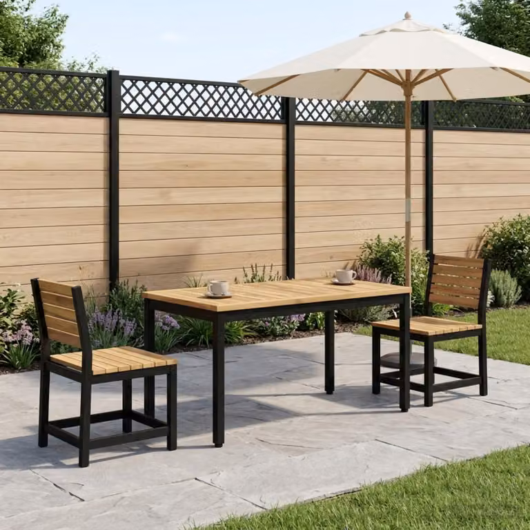 vidaXL Tavolino da salotto rettangolare in legno di acacia bianco, nero e marrone L: 100,5 cm, P: 49 cm, H: 45 cm
