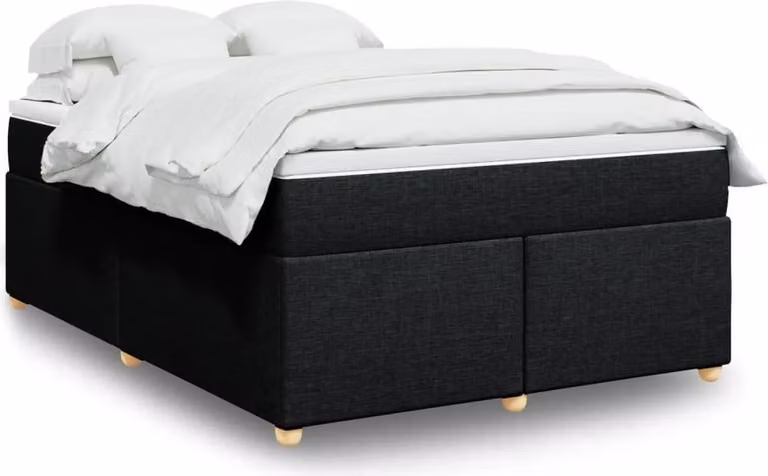 Maison Exclusive - Giroletto a Molle con Materasso Nero 140x200 cm in Tessuto