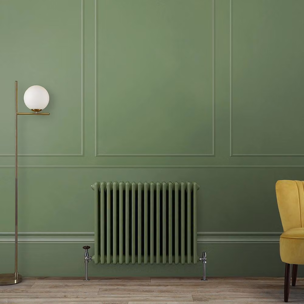Radiatore Tradizionale Orizzontale Tradizionale a Tripla Colonna Verde (Reseda Green) -   600mm x 785mm - Regent