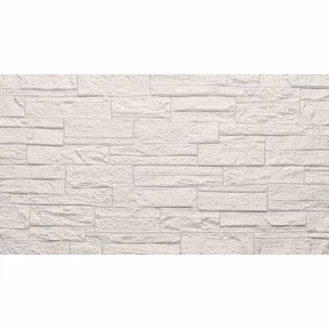 Set di 12 pannelli decorativi Divina Home effetto pietra mattoni 3D in PVC, rivestimento murale Quarzite Bianco, L: 120 cm, P: 60 cm, H: 2,5 cm