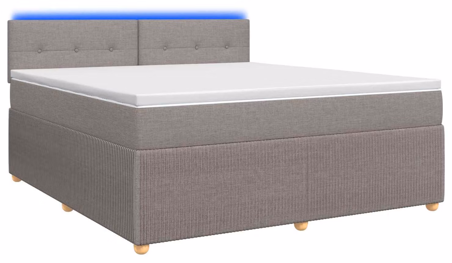 Letto a molle con materasso Taupe 160 x 200 cm in tessuto