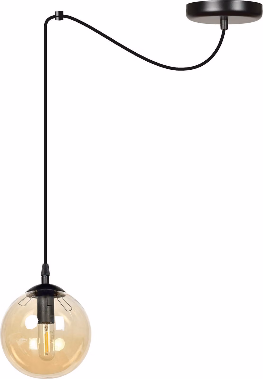LAMPADA A SOSPENSIONE Emibig 1xE14 40W GIGI 1 NERO MIELE 938/1