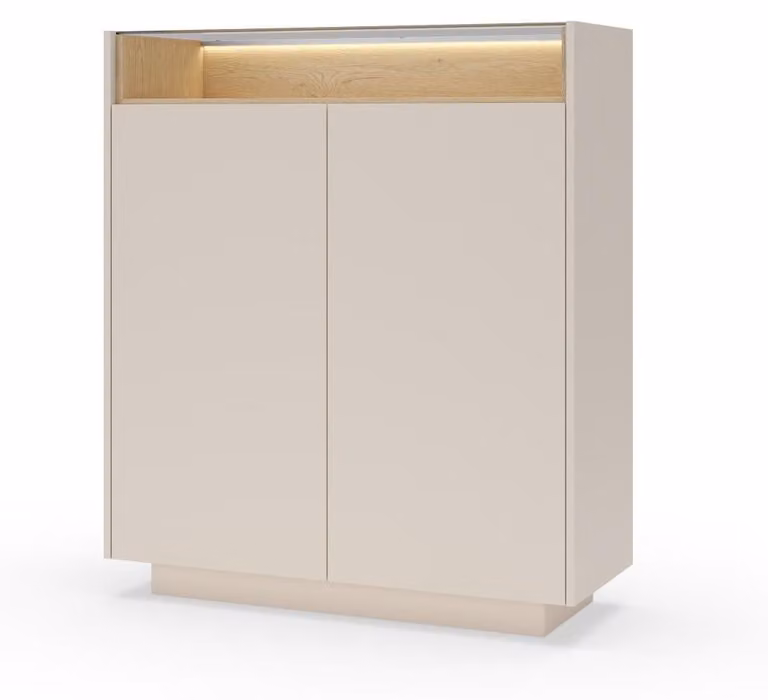 FURNLUX Credenza Hiro A, colore beige, 104 cm / Colore principale: beige / Dimensioni: 104 x 120 x 40 cm