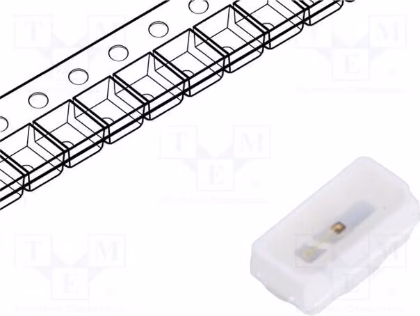 5 LED, 90-280 mcd, 3x1,4x1,2 mm, SMD 3014, colore rosso, 0,24-0,84 lm, angolo di emissione 120°, corrente di funzionamento 20 mA, modello LTST-M140KRKT
