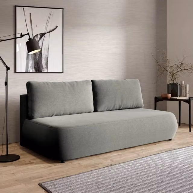 Divano Letto 2 Posti con Contenitore Brugnato DMORA Grigio L: 210 cm, P: 106 cm