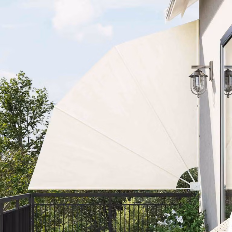 vidaXL Tenda Laterale Pieghevole per Balcone in Poliestere e Acciaio, Colore Beige, L 210 x H 210 cm