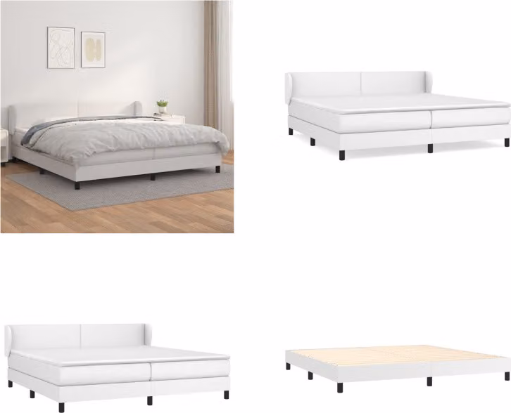 vidaXL Letto a molle con materasso bianco 200x200 cm in Similcuoio - Letto a molle - Boxspringbetten - Bett - Schlafzimmermöbel