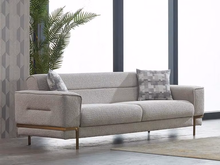 Luxus Couch Dreisitzer Sofa Sofas 3-Sitzer Couchen Polster Design Beige Lounge