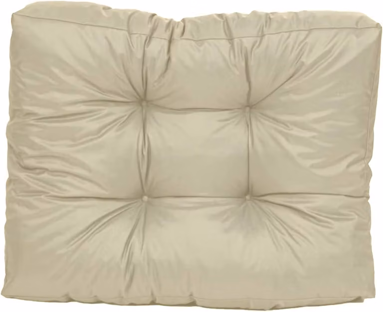 TexDeko Garden: cuscino a forma di mezzo pallet 60x80x18 cm, trapuntato, idrorepellente, resistente ai raggi UV, color sabbia