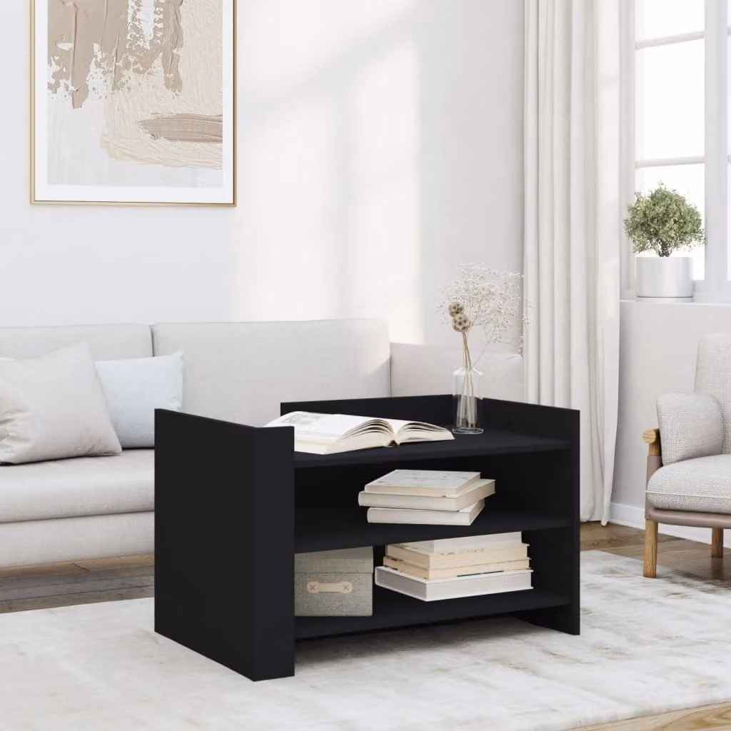 Maison Exclusive - Tavolino nero 80x50x50 cm Materiale ligneo