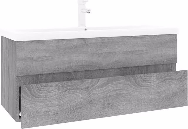 Mobile Bagno e Lavabo | Armadio Lavabo Integrato Grigio Sonoma Legno Multistrato