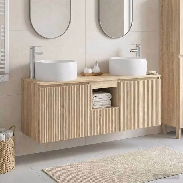 Set di Armadi da Bagno 3 pz Rovere Sonoma 49,5 x 44,5 x 66 cm 3405719