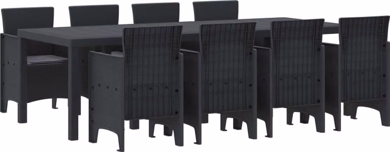 Set da Pranzo per Giardino 9 pcs Antracite Polipropilene