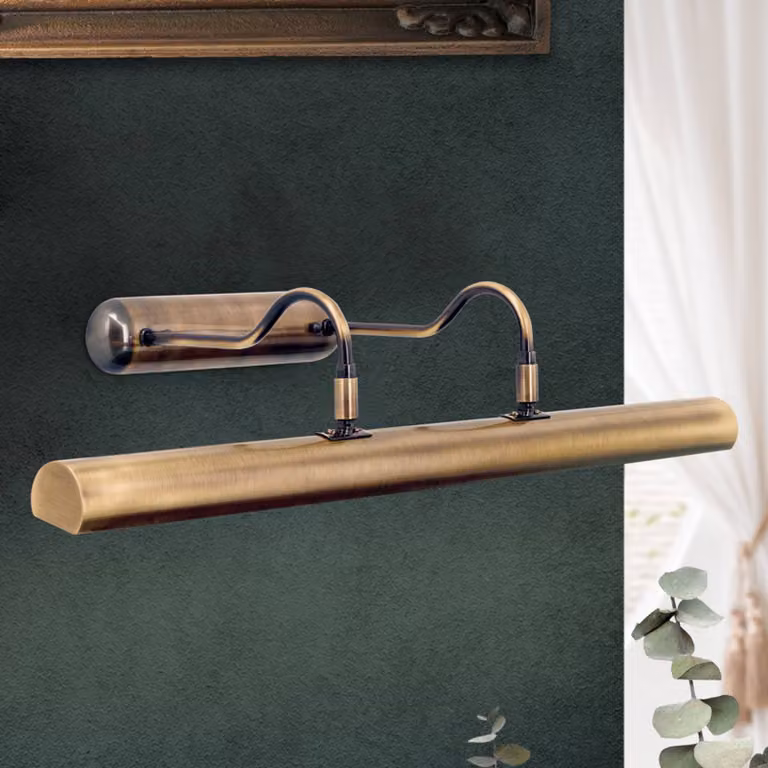 ORION Lampada per quadri Lariga ottone antico 70 cm Lariga, dimmerabile, Bronzo / Ottone antico, Soggiorno / Sala da pranzo, Metallo, Applique