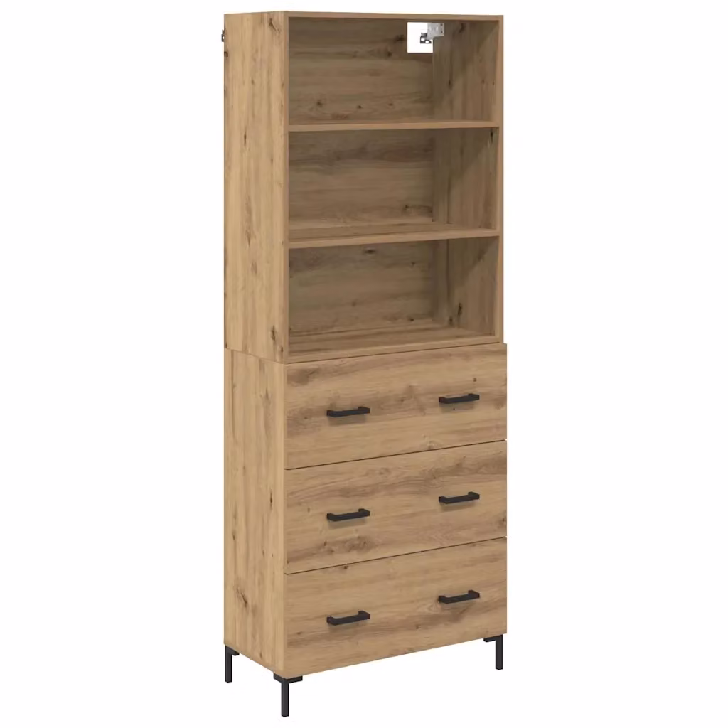 Credenza moderna in legno color rovere vidaXL L: 69,5 cm, P: 34 cm, H: 180 cm – 2