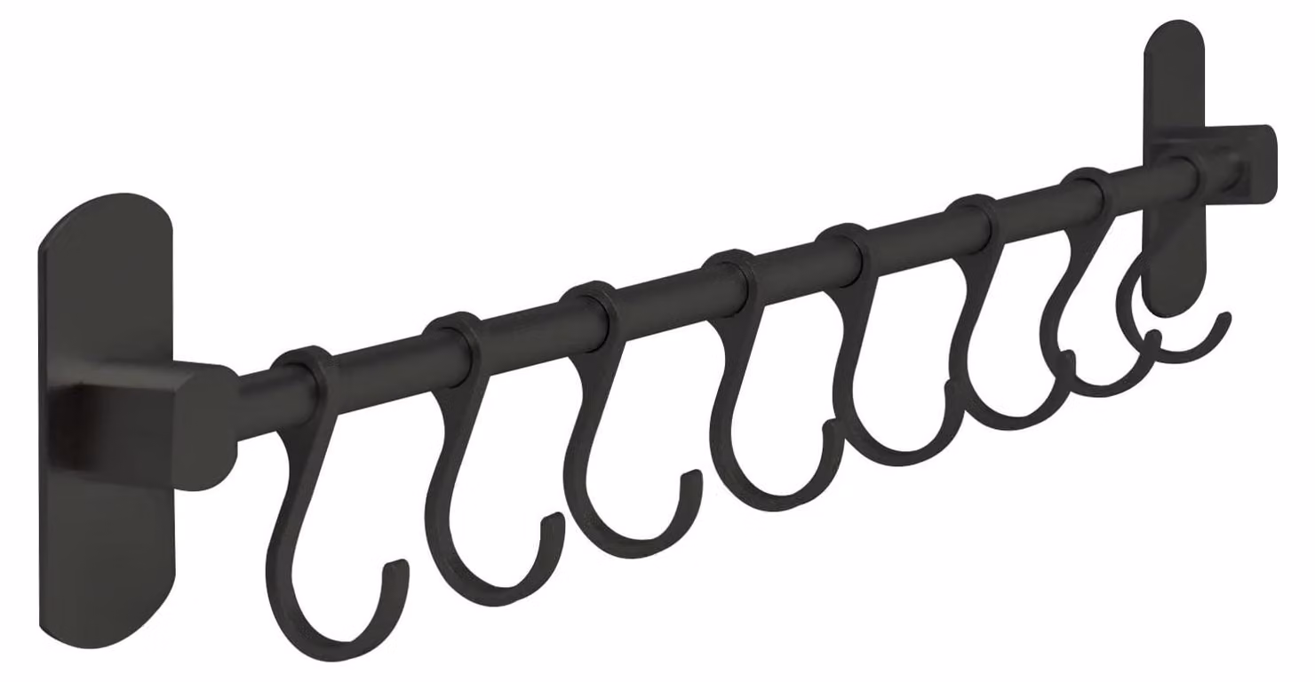 Solidchoice - Porta utensili da cucina in alluminio con 8 ganci, da montare a parete