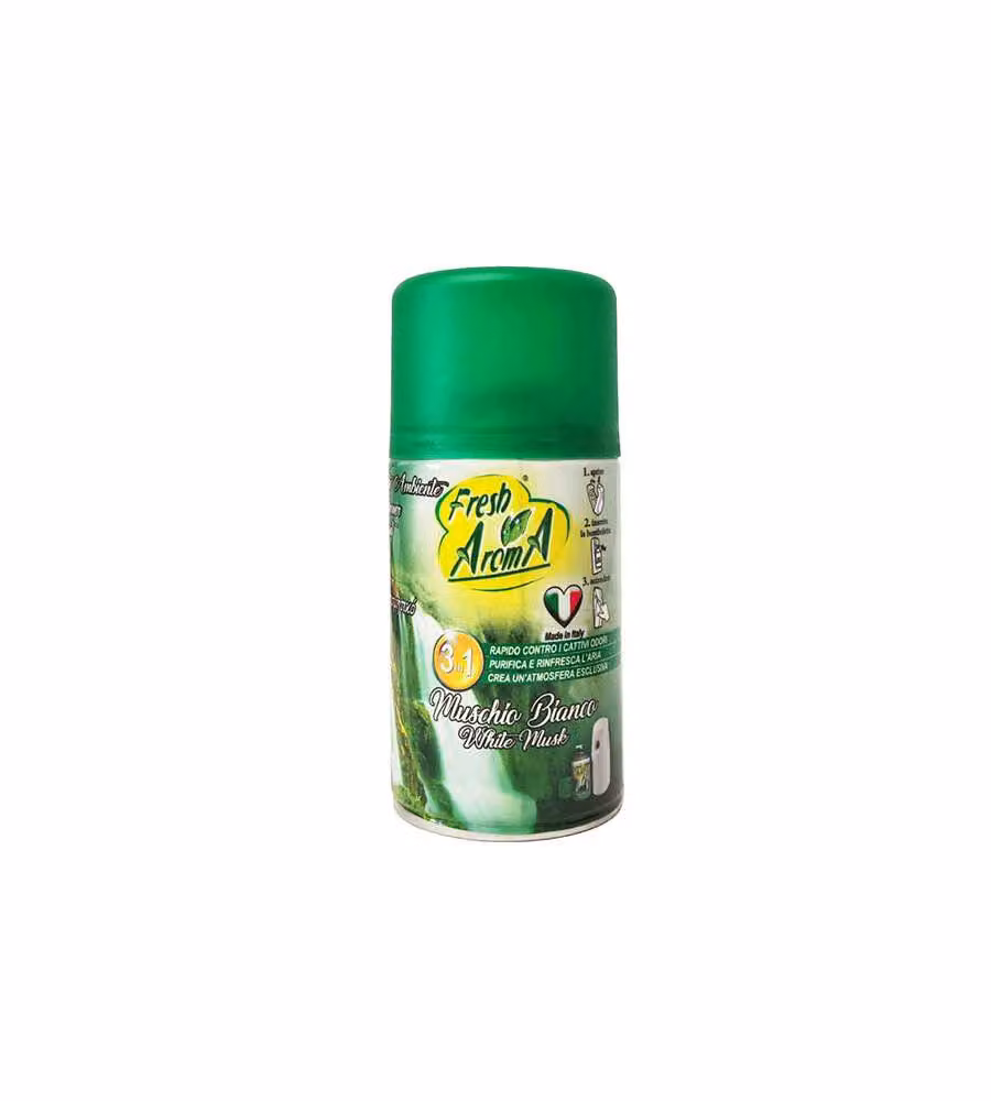 Fresh Aroma Deodorante Ambiente Muschio Bianco Ricarica 250ml - Spray Profumato