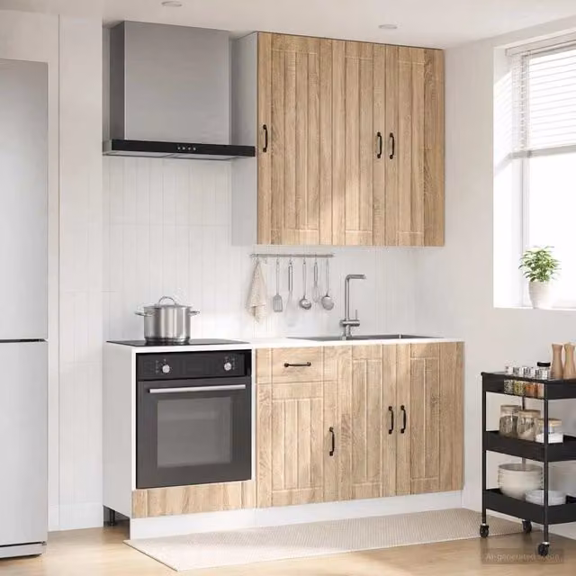 Unità Cucina LUCCA 5 pz Rovere Sonoma Legno ingegnerizzato 3438267