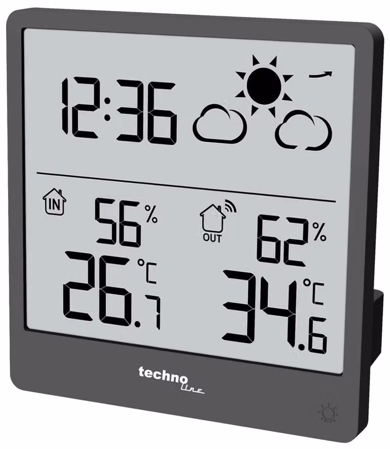 TECHNOLINE Stazione meteo WS9138, extra slim, grigio