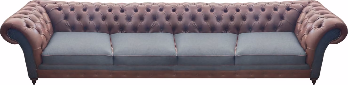 Chesterfield Braun Sofa Couch Viersitzer Leder Einrichtung Sitzmöbel Wohnzimmer