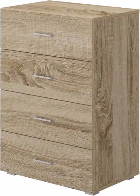 Cassettiera 4 cassetti King Home in rovere moderno con finitura opaca