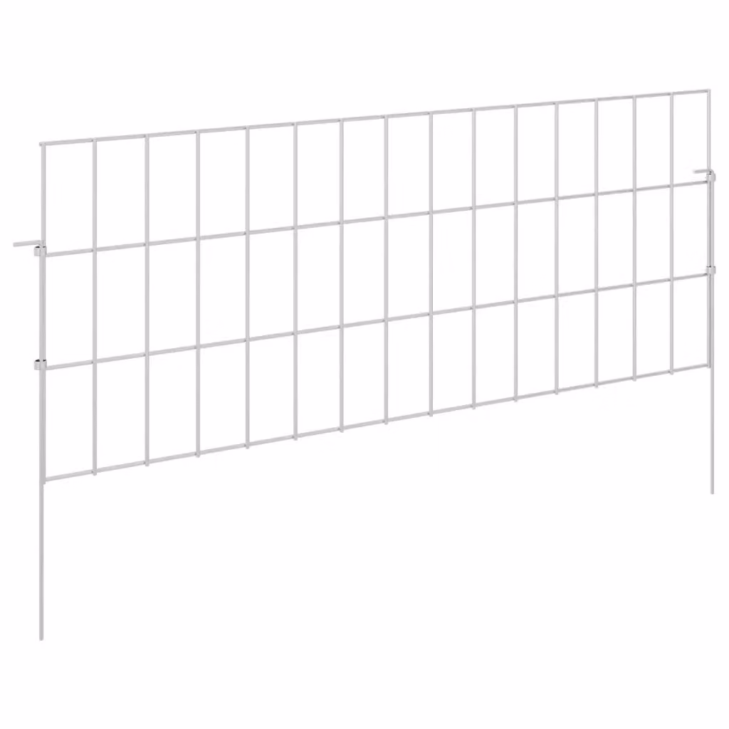 Recinzione da giardino Videx in acciaio zincato argento con 48 picchetti, H: 75 cm, P: 30 cm – 2