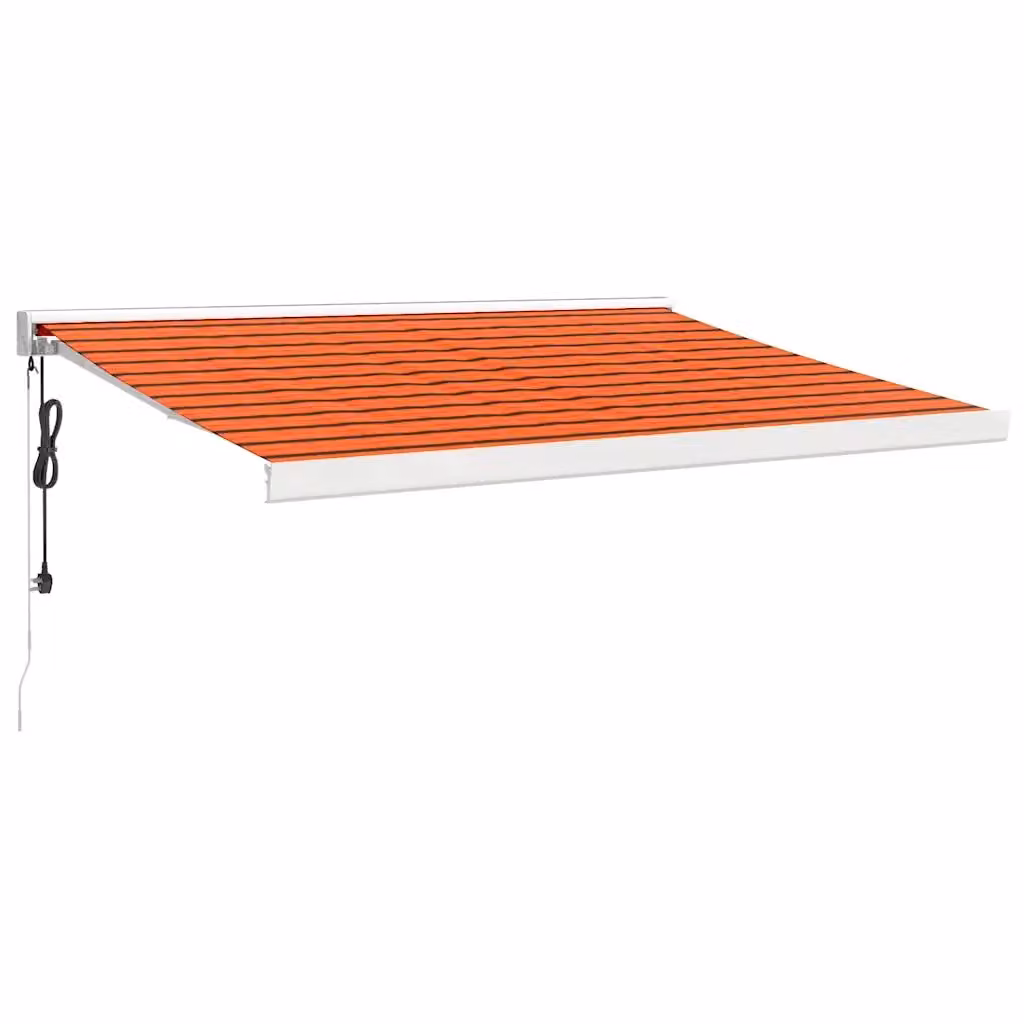 Tenda retrattile semi-cassonata vidaXL in alluminio e poliestere arancione marrone bianco L: 3,5 m, P: 2,5 m – 2