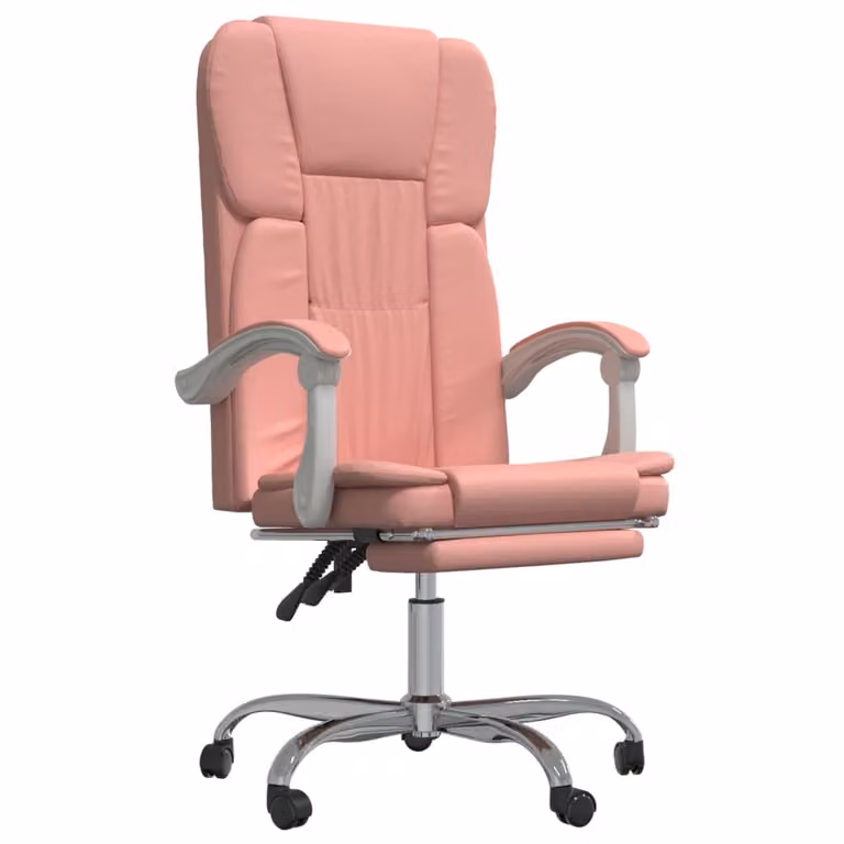 Poltrona da Ufficio Reclinabile Rosa in Pelle finta