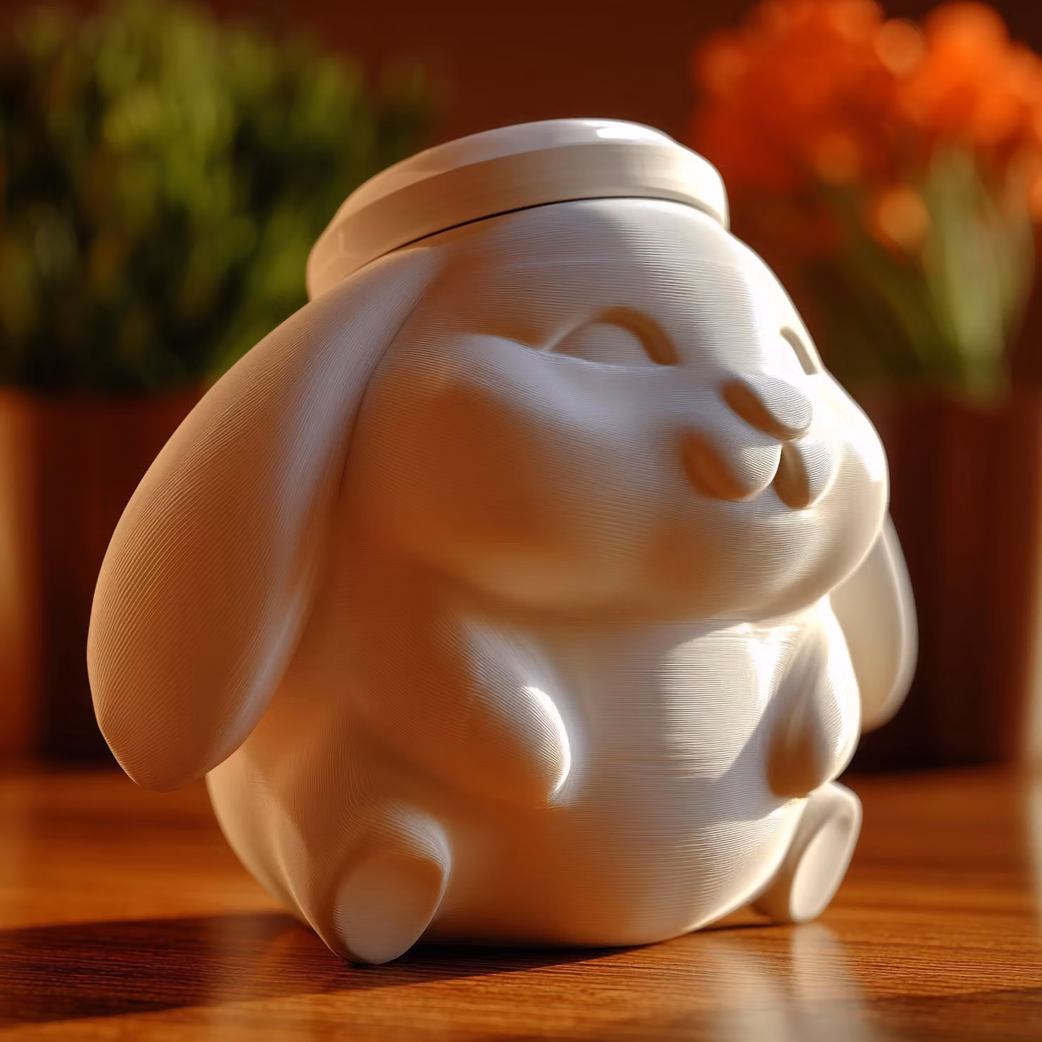 Decords: Urna crematoria 3D a forma di coniglio dormiente, con coperchio, 33 cm