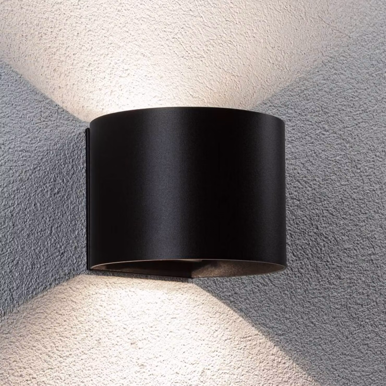 Paulmann Applique da esterni LED ricaricabile Nyora, nera, 14 cm, con sensore, IP44 Nyora, Nero, Bagno, Alluminio, Moderno, Applique da esterni