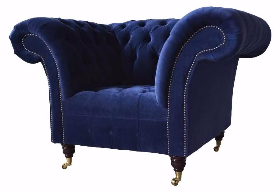 Chesterfield Textil Sessel 1 Sitzer Sofa Polster Design Luxus Modern