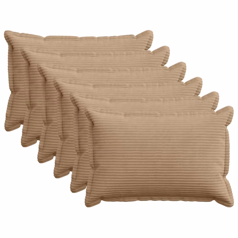 Set di 6 federe vidaXL HOUTEN in velluto a coste marrone, L 60 cm x P 40 cm