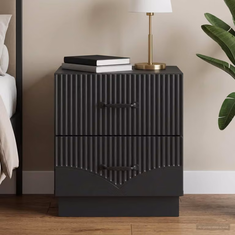 Armadio da Notte vidaXL Nero in Legno MDF L: 43 cm, P: 34,5 cm, H: 44,5 cm