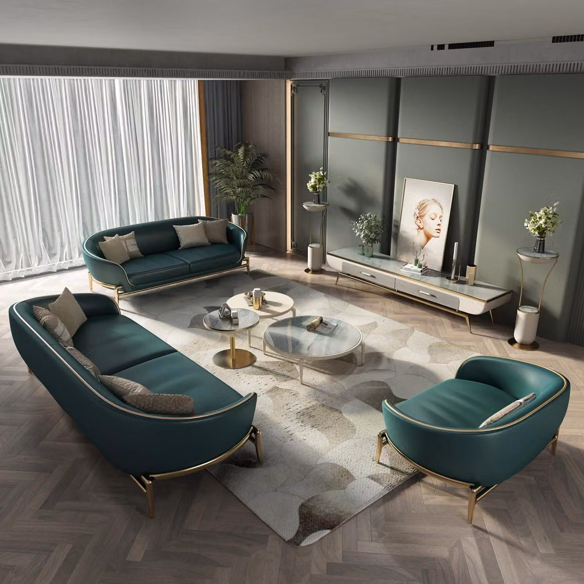Sofagarnitur 321 Sitzer Set Design Sofa Polster Couchen Couch Modern Luxus Tisch