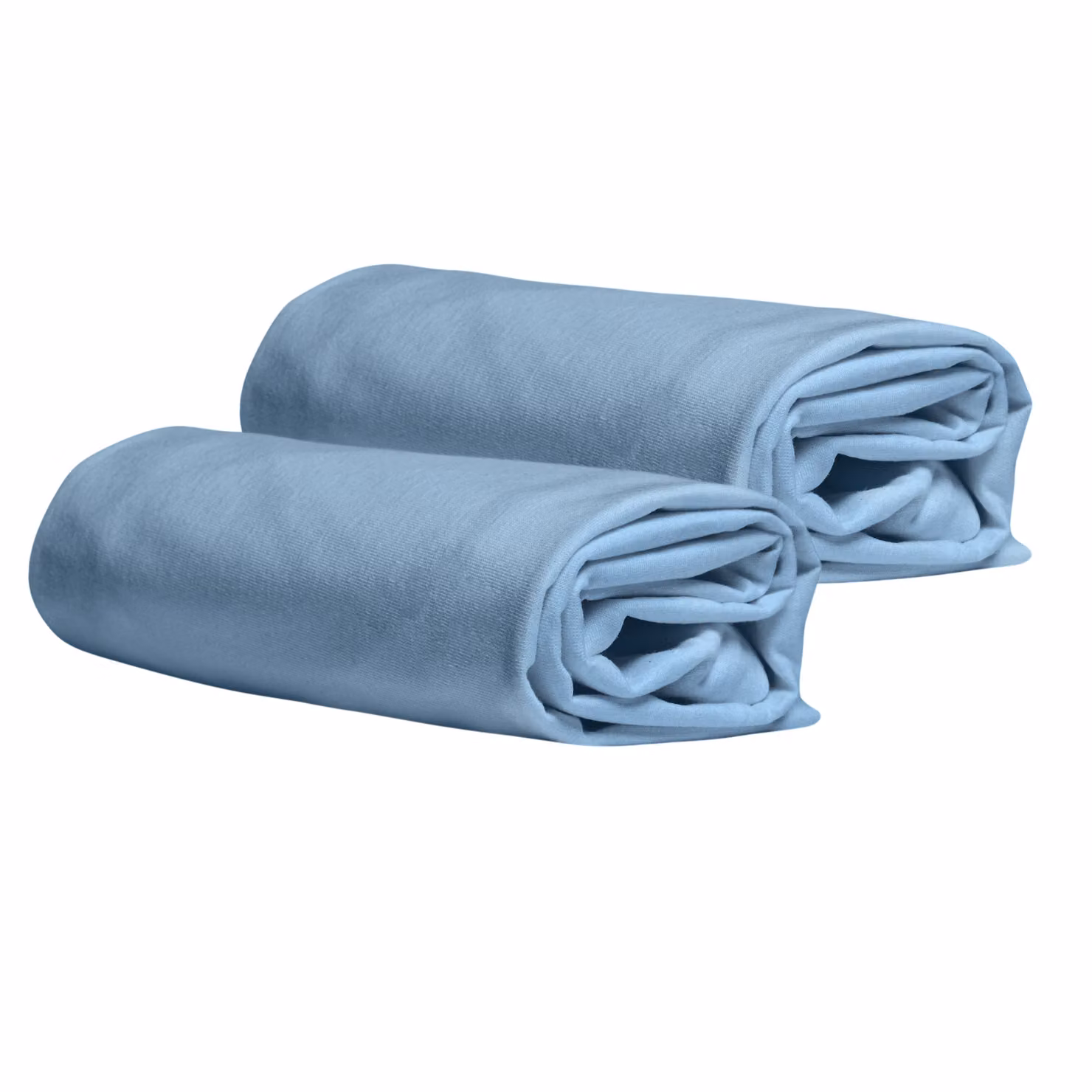 DaunenStep Set di 2 federe copricuscino in jersey Vivacolor blu con chiusura a zip – 2