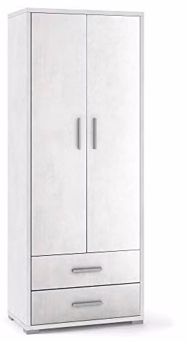 Sarmog - Mobile 2ANTE 2CAS Kit ADB359OSOSK Armadio 2 Ante 2 CASSETTI H182 L71 P41 cm Struttura E Frontale Bianco OSSIDO