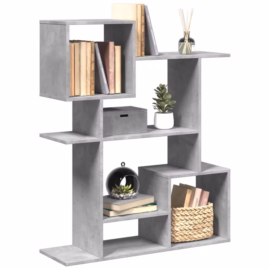 Libreria Divisorio Moderna vidaXL in MDF Grigio Opaco L: 92 cm, P: 29 cm, H: 112 cm