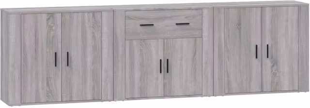 Credenze 3 pz | Madia | Buffet da pranzo | Armadio da pranzo Grigio Sonoma in Legno Multistrato