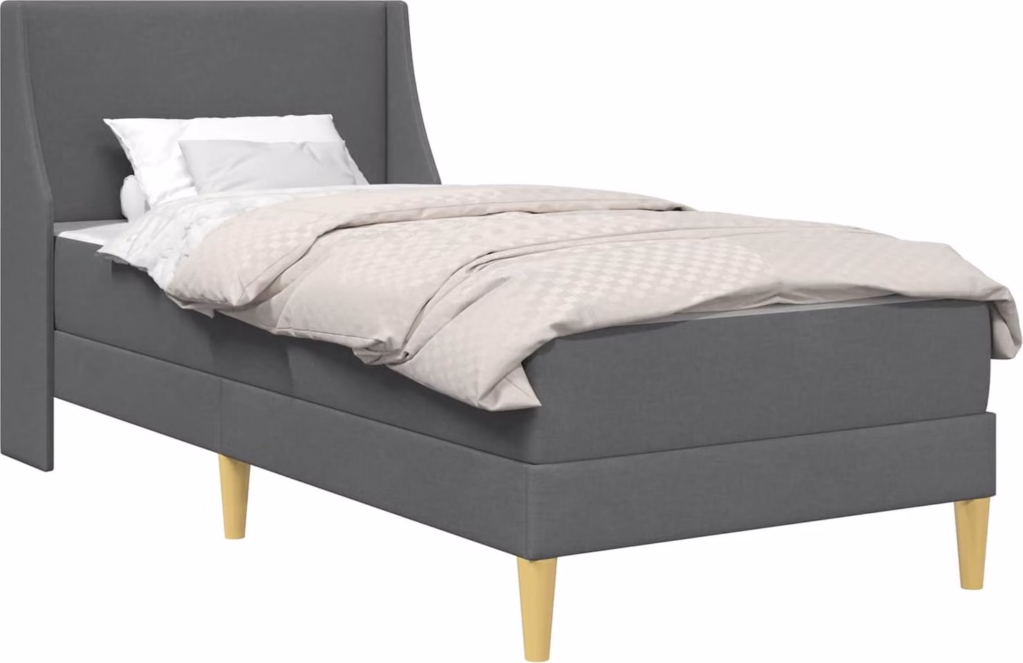 Struttura letto con materasso Grigio scuro 100 x 200 cm