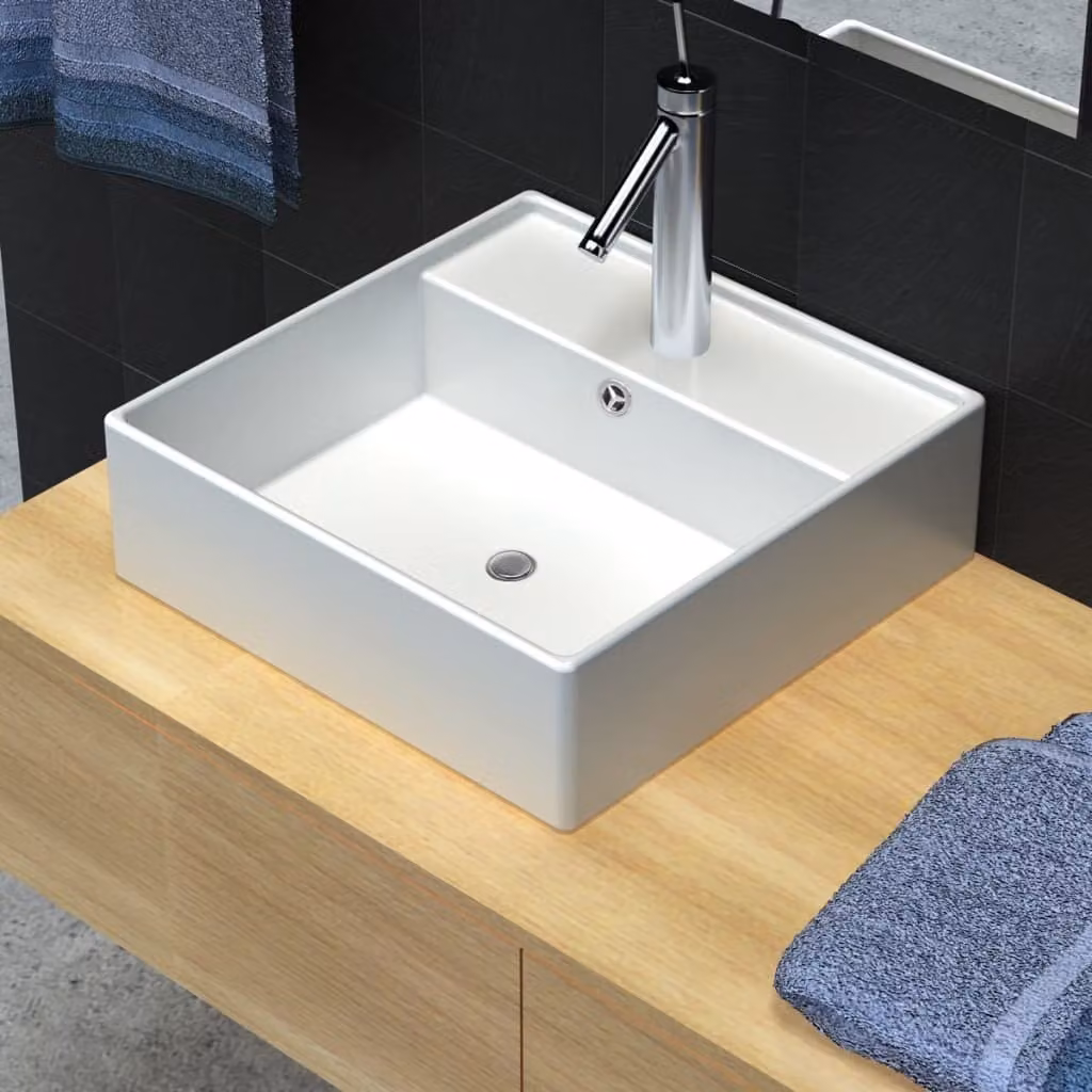 Lavabo Lavelli in Vetroceramica Foro per rubinetto con troppopieno 41 x 41 cm