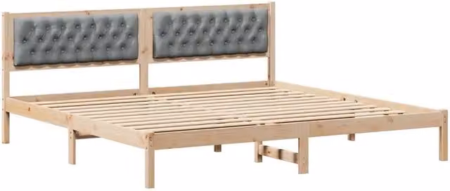Letto matrimoniale | Letto per adulti | Struttura del letto Grigio chiaro 200 x 200 cm Pino massello
