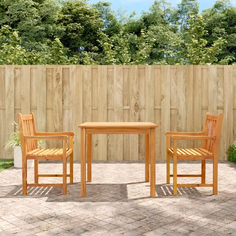 Set da pranzo per giardino vidaXL in legno di acacia marrone, 3 pezzi
