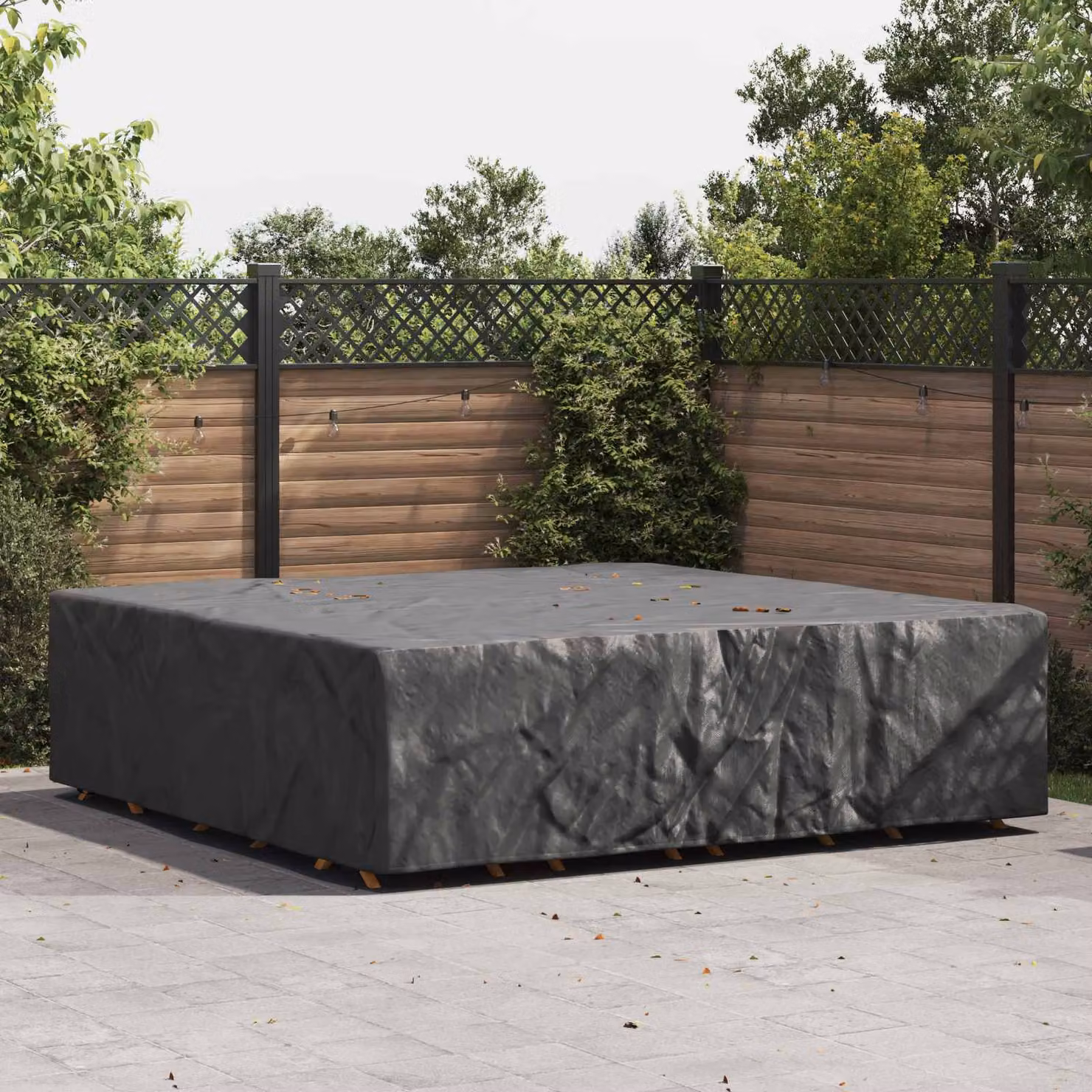 Copertura per mobili vidaXL impermeabile nera L: 275 cm, P: 275 cm, H: 70 cm
