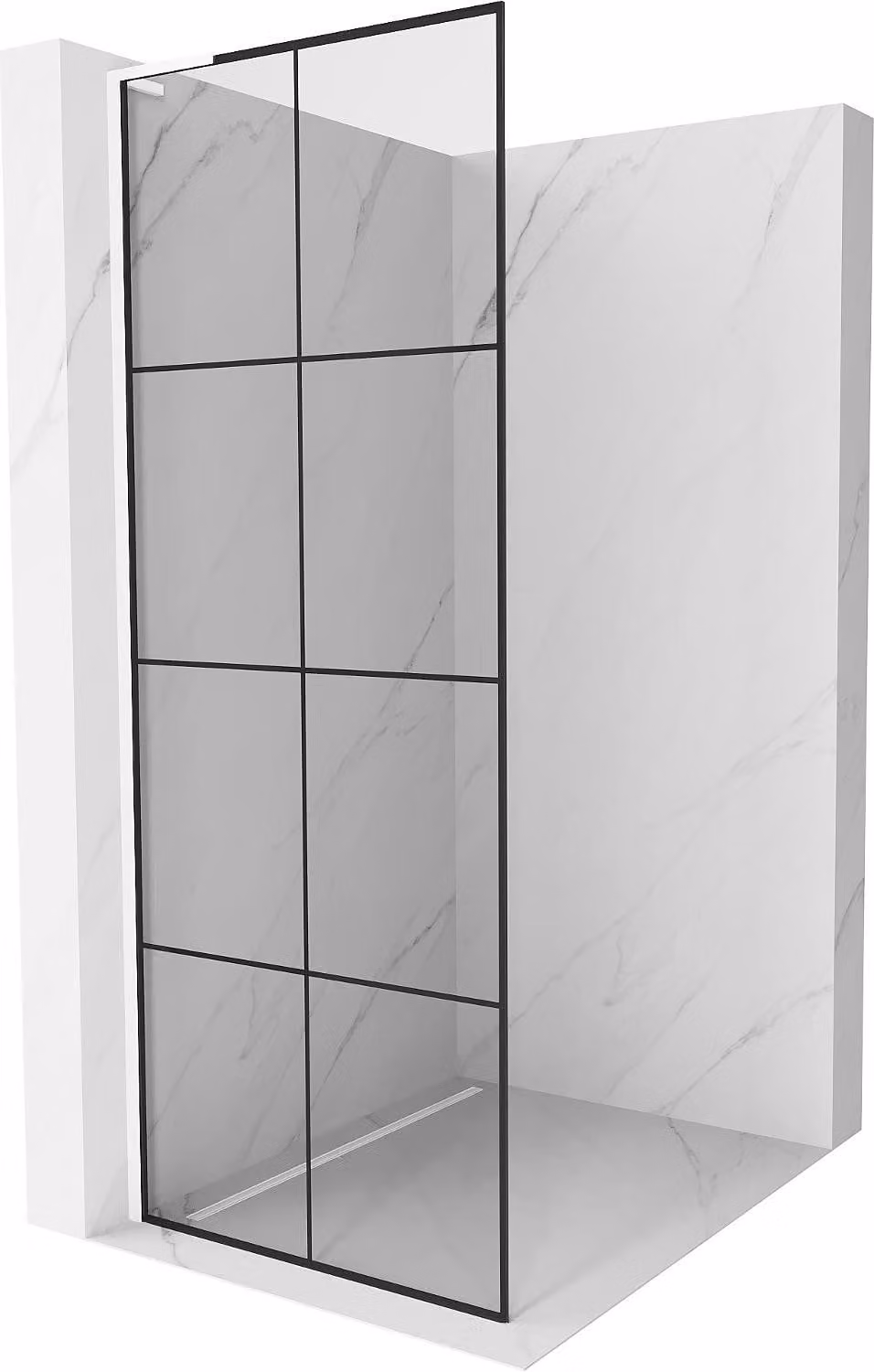 Mexen Kioto L pannello doccia 90 x 200 cm, griglia nera, bianco - 800-090-103-20-77