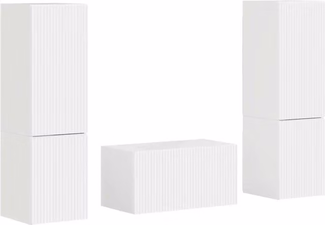 Set mobile TV 5 pz | Armadietto TV | Mobile Porta TV Bianco Lucido Legno multistrato
